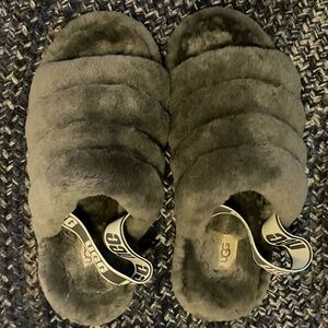 Women's UGG Fluff Yeah Slide Sandal, Grey, size 10